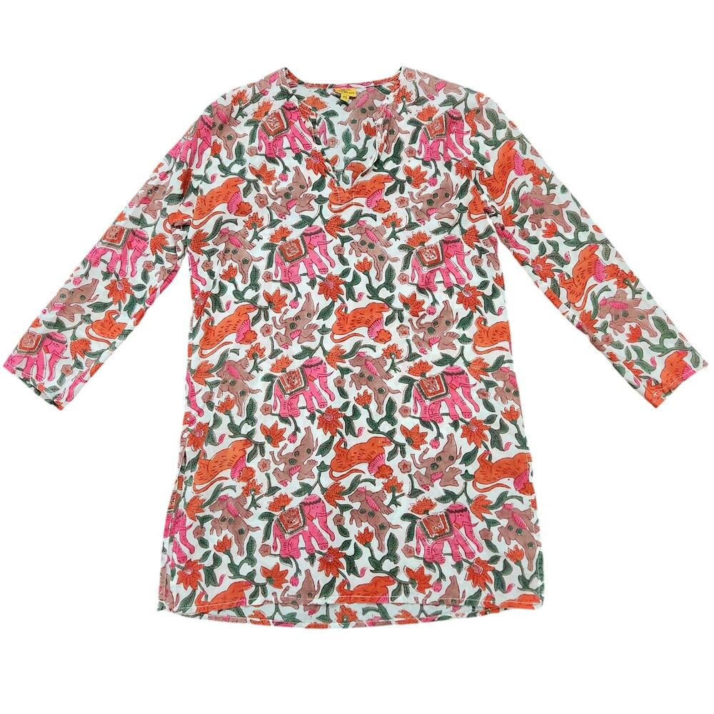 Roberta Roller Rabbit Animal Print Cotton Tunic Size XS